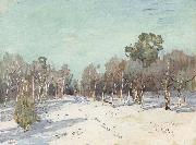 Levitan, Isaak Garden in the snow oil on canvas